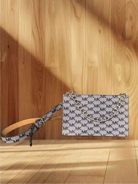 Michael Kors MK Logo Belt Bag- Grey & Blue